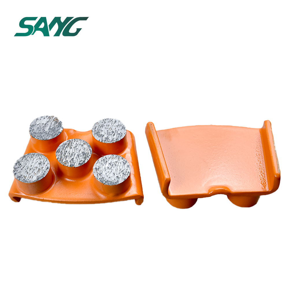 EZ Change Diamond Grinding Tools with 5 Round Segments for Soft Concrete Floor 16 Grit Grinding Segments